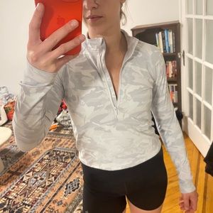 Lululemon White Camo 1/4 Zip